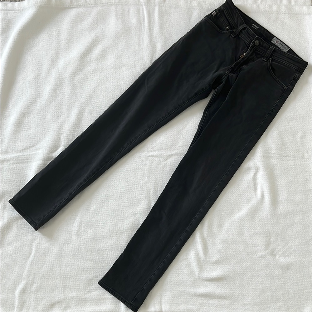 Ag Adriano Goldschmied Black Straight Leg The Tellis Modern Slim Jeans 28